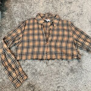 Princess Polly Plaid Cropped Shirt